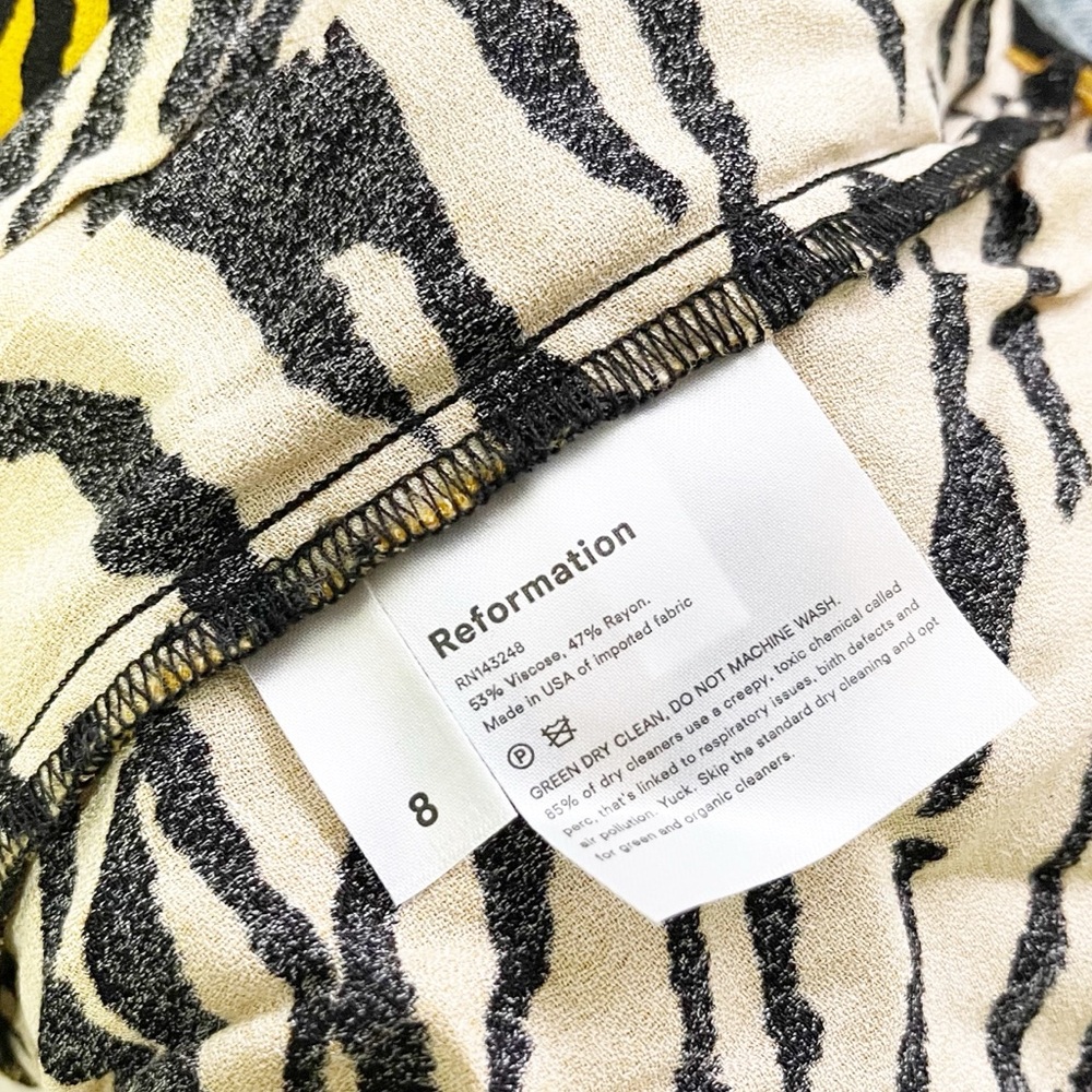 Reformation Roshay‎ Tiger Print Tigress Mini Dress 8 - Picture 10 of 10